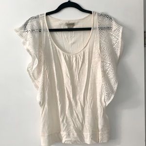 Lucky Brand Lace Sleeve T-shirt